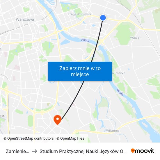 Zamieniecka 01 to Studium Praktycznej Nauki Języków Obcych (SPNJO) SGGW map