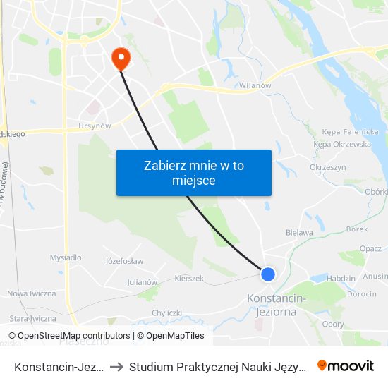 Konstancin-Jeziorna Polna 02 to Studium Praktycznej Nauki Języków Obcych (SPNJO) SGGW map