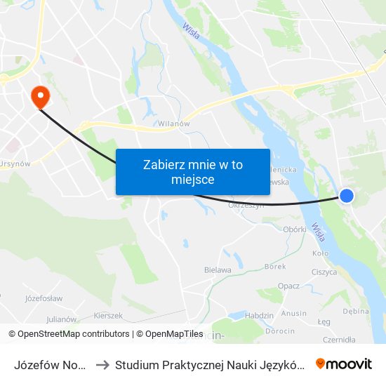 Józefów Nowa Wieś 01 to Studium Praktycznej Nauki Języków Obcych (SPNJO) SGGW map