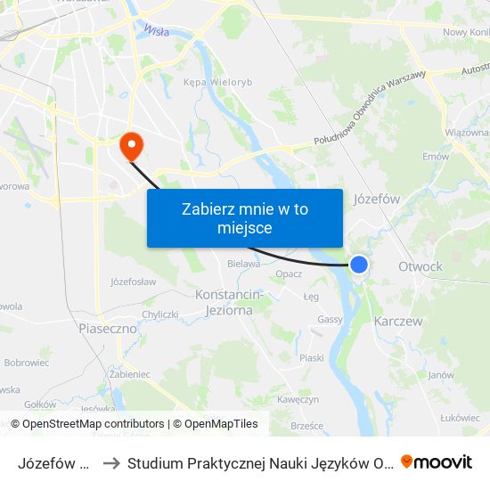 Józefów Górki 01 to Studium Praktycznej Nauki Języków Obcych (SPNJO) SGGW map