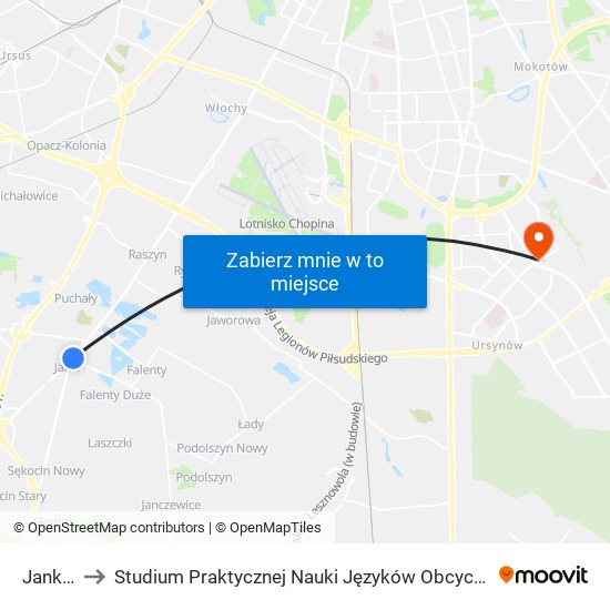 Janki 01 to Studium Praktycznej Nauki Języków Obcych (SPNJO) SGGW map