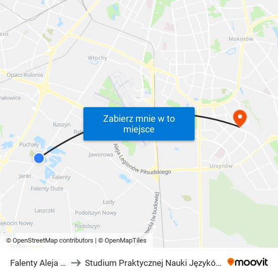 Falenty Aleja Hrabska 01 to Studium Praktycznej Nauki Języków Obcych (SPNJO) SGGW map