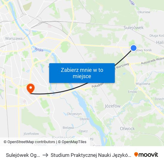 Sulejówek Ogrodnicza to Studium Praktycznej Nauki Języków Obcych (SPNJO) SGGW map