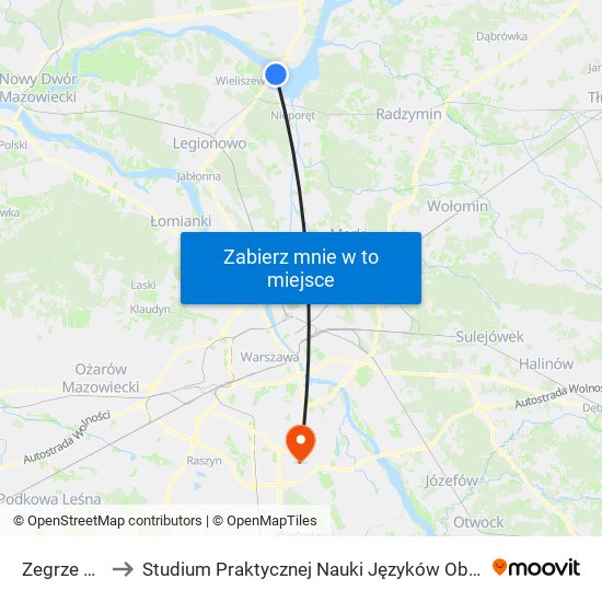 Zegrze Płd. 02 to Studium Praktycznej Nauki Języków Obcych (SPNJO) SGGW map