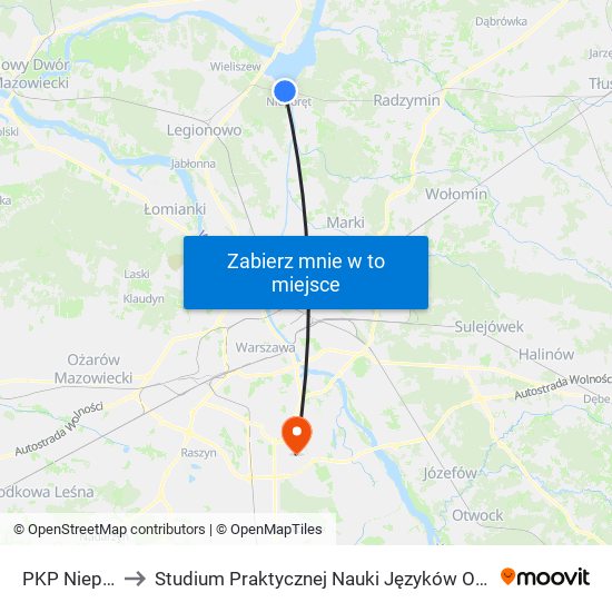 PKP Nieporęt to Studium Praktycznej Nauki Języków Obcych (SPNJO) SGGW map