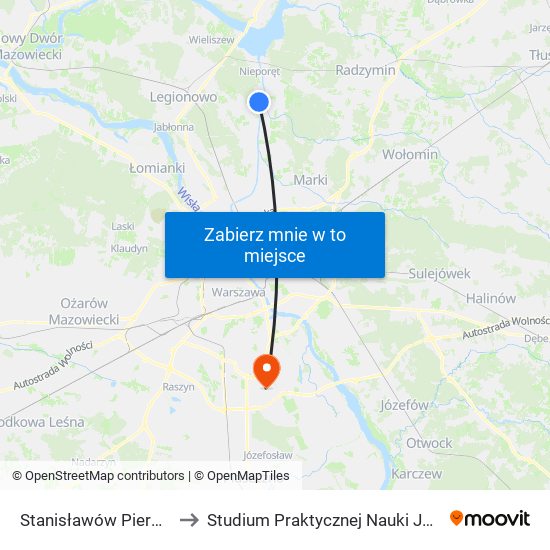 Stanisławów Pierwszy Aleksandrów 01 to Studium Praktycznej Nauki Języków Obcych (SPNJO) SGGW map