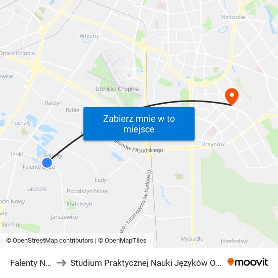 Falenty Nowe 01 to Studium Praktycznej Nauki Języków Obcych (SPNJO) SGGW map