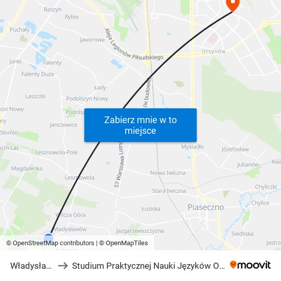 Władysławów to Studium Praktycznej Nauki Języków Obcych (SPNJO) SGGW map