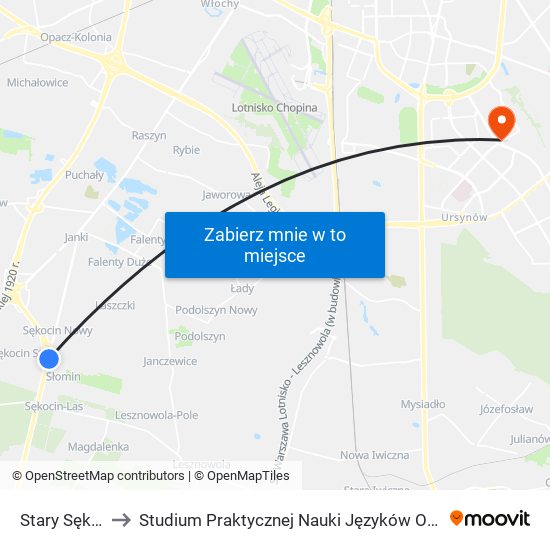 Stary Sękocin 01 to Studium Praktycznej Nauki Języków Obcych (SPNJO) SGGW map