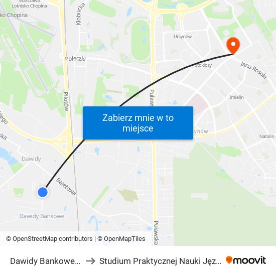 Dawidy Bankowe Parlamentarna 02 to Studium Praktycznej Nauki Języków Obcych (SPNJO) SGGW map