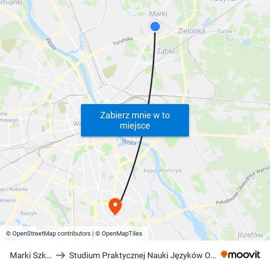 Marki Szkolna 02 to Studium Praktycznej Nauki Języków Obcych (SPNJO) SGGW map