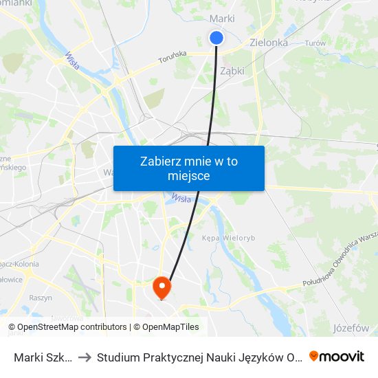 Marki Szkolna 01 to Studium Praktycznej Nauki Języków Obcych (SPNJO) SGGW map