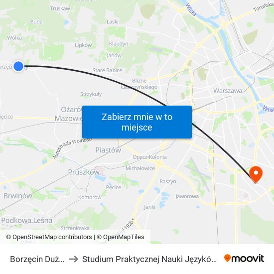 Borzęcin Duży - Wieś 02 to Studium Praktycznej Nauki Języków Obcych (SPNJO) SGGW map