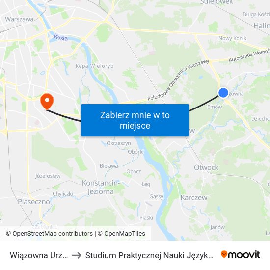 Wiązowna Urząd Gminy to Studium Praktycznej Nauki Języków Obcych (SPNJO) SGGW map