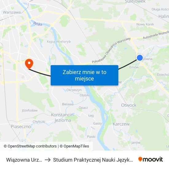 Wiązowna Urząd Gminy 01 to Studium Praktycznej Nauki Języków Obcych (SPNJO) SGGW map