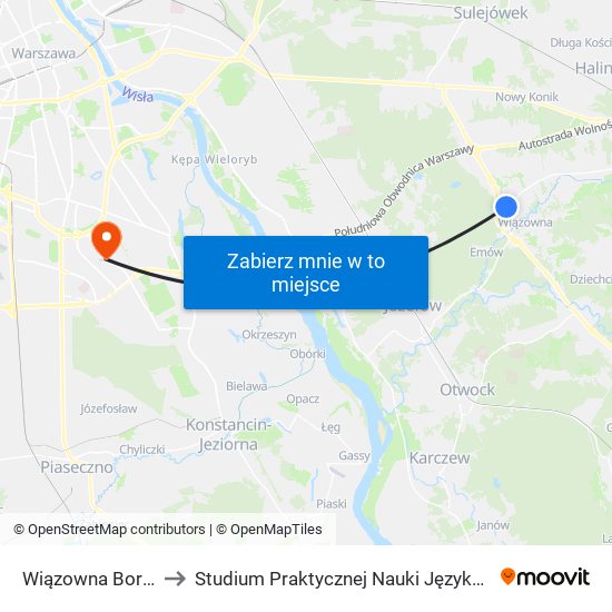 Wiązowna Boryszewska to Studium Praktycznej Nauki Języków Obcych (SPNJO) SGGW map