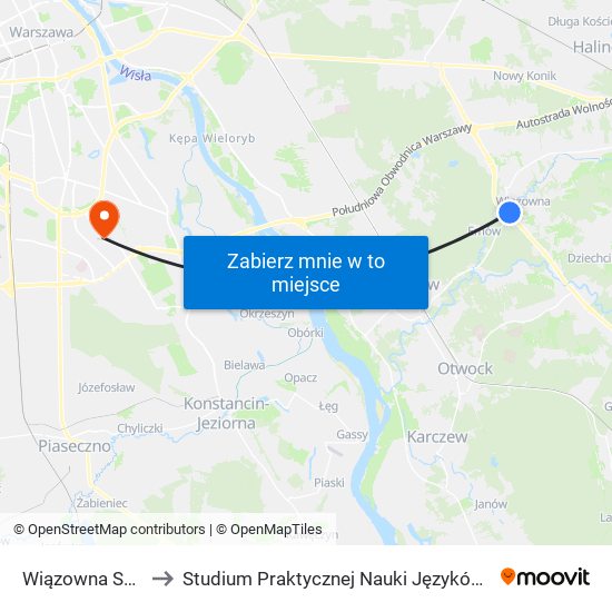 Wiązowna Sportowa to Studium Praktycznej Nauki Języków Obcych (SPNJO) SGGW map