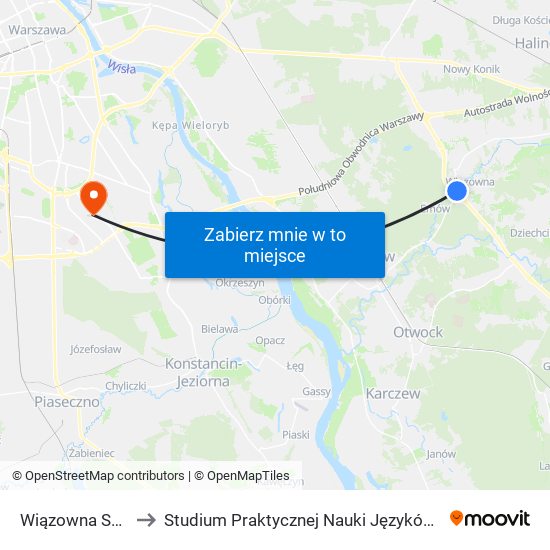 Wiązowna Sportowa 01 to Studium Praktycznej Nauki Języków Obcych (SPNJO) SGGW map