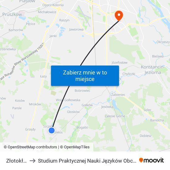 Złotokłos to Studium Praktycznej Nauki Języków Obcych (SPNJO) SGGW map