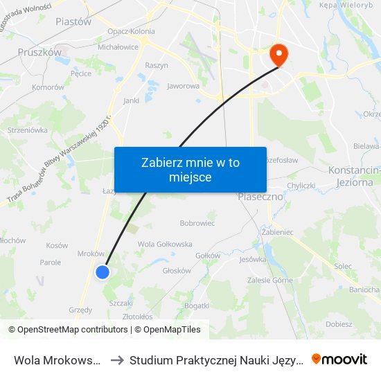 Warszawianka Brzozowa to Studium Praktycznej Nauki Języków Obcych (SPNJO) SGGW map