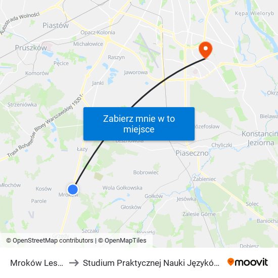 Mroków Leszczynka 01 to Studium Praktycznej Nauki Języków Obcych (SPNJO) SGGW map