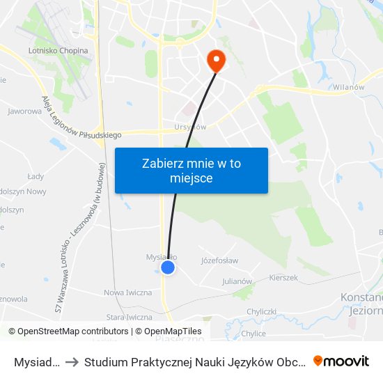 Mysiadło 03 to Studium Praktycznej Nauki Języków Obcych (SPNJO) SGGW map