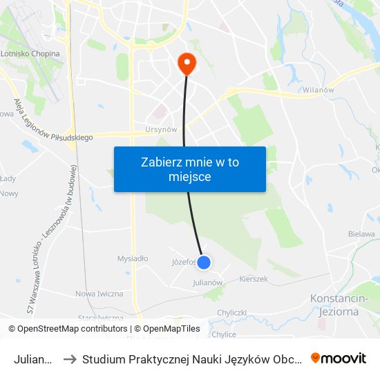 Julianów 01 to Studium Praktycznej Nauki Języków Obcych (SPNJO) SGGW map