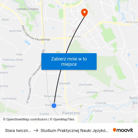 Stara Iwiczna Nowa to Studium Praktycznej Nauki Języków Obcych (SPNJO) SGGW map