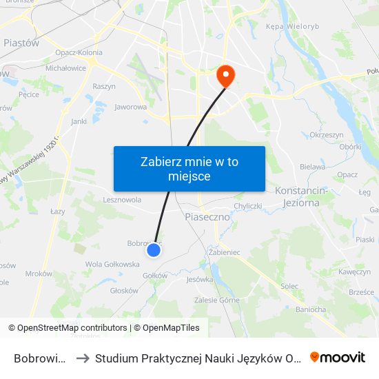 Bobrowiecka 01 to Studium Praktycznej Nauki Języków Obcych (SPNJO) SGGW map