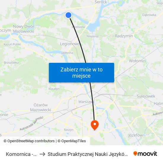 Komornica-Szkoła to Studium Praktycznej Nauki Języków Obcych (SPNJO) SGGW map