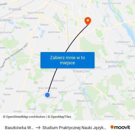 Baszkówka Wierzbowa 02 to Studium Praktycznej Nauki Języków Obcych (SPNJO) SGGW map