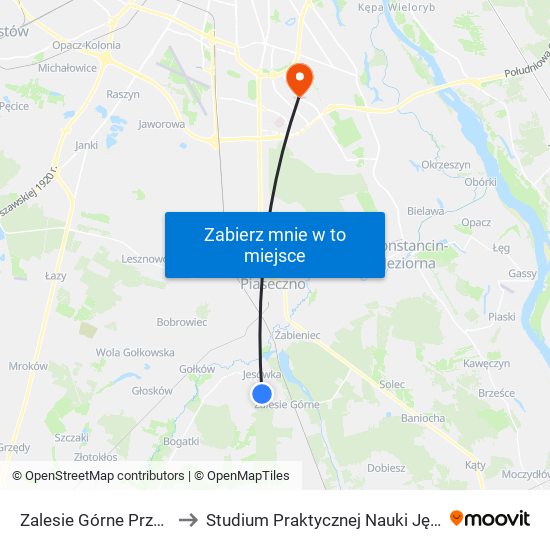 Zalesie Górne Przebudzenia Wiosny 01 to Studium Praktycznej Nauki Języków Obcych (SPNJO) SGGW map