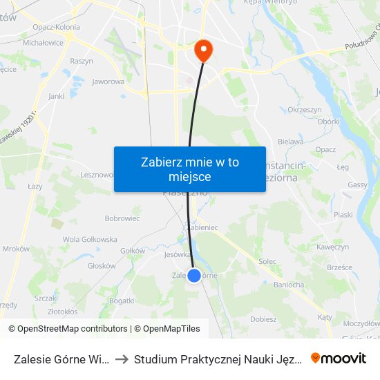 Zalesie Górne Wiekowej Sosny 01 to Studium Praktycznej Nauki Języków Obcych (SPNJO) SGGW map