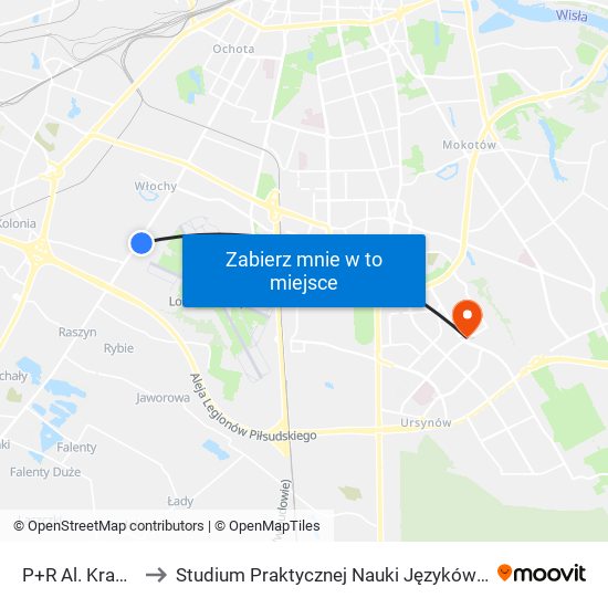 P+R Al. Krakowska to Studium Praktycznej Nauki Języków Obcych (SPNJO) SGGW map