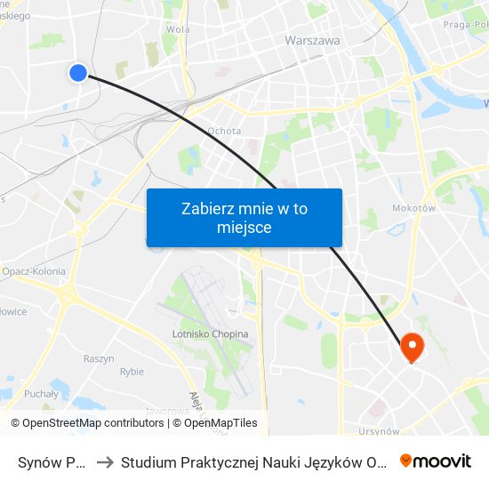 Synów Pułku 04 to Studium Praktycznej Nauki Języków Obcych (SPNJO) SGGW map