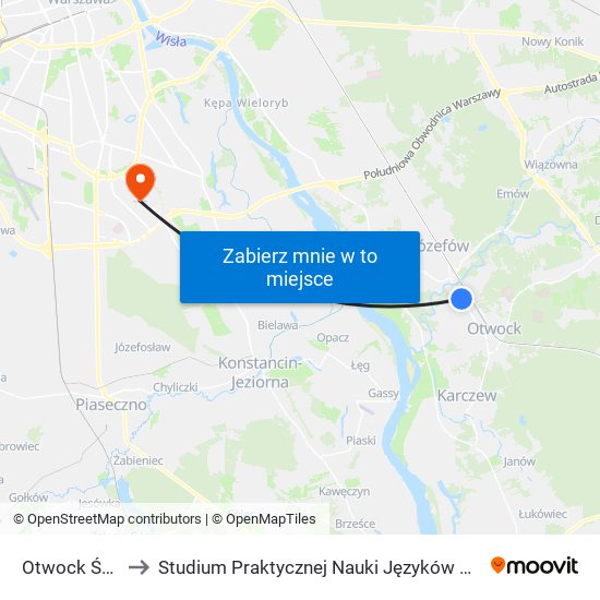 Otwock Świder 01 to Studium Praktycznej Nauki Języków Obcych (SPNJO) SGGW map