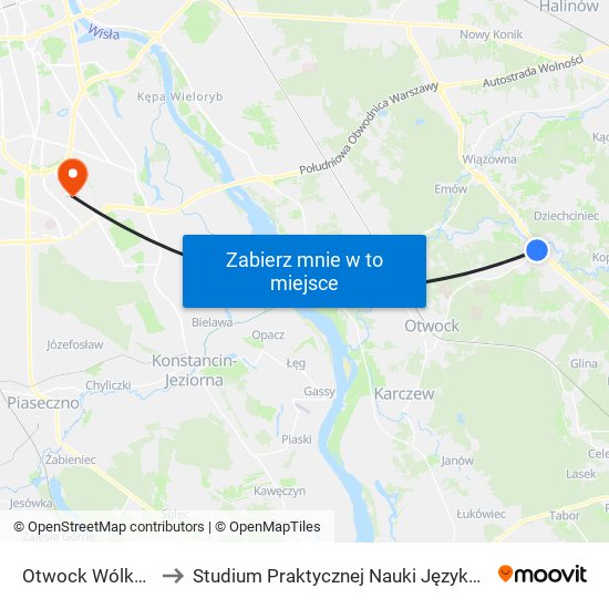 Otwock Wólka Mlądzka 04 to Studium Praktycznej Nauki Języków Obcych (SPNJO) SGGW map