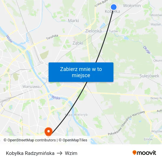 Kobyłka Radzymińska to Wzim map