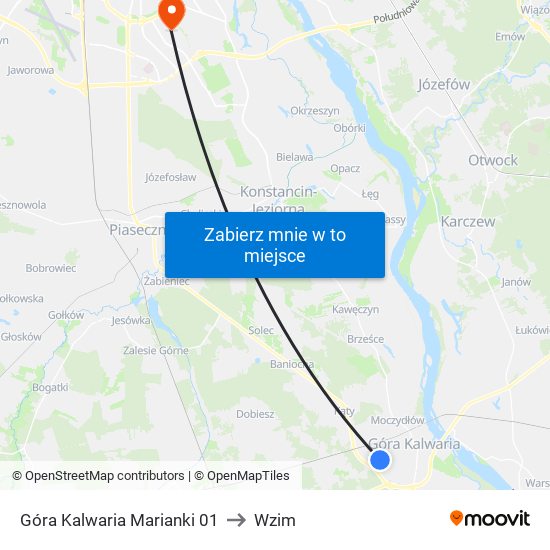 Góra Kalwaria Marianki 01 to Wzim map