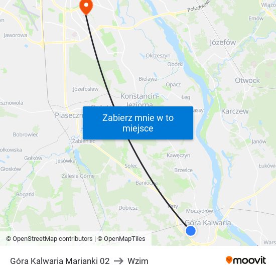 Góra Kalwaria Marianki 02 to Wzim map