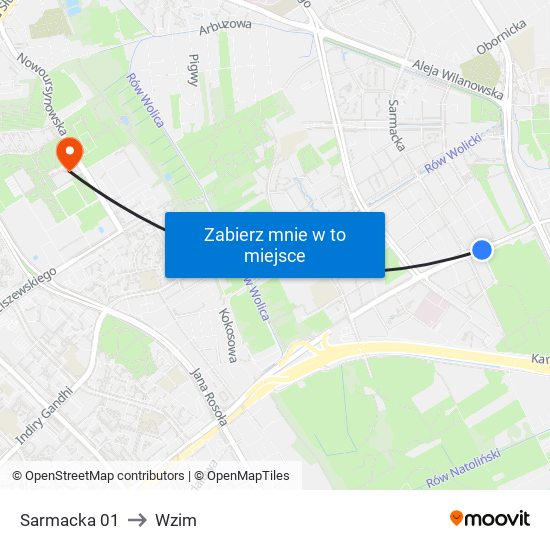 Sarmacka 01 to Wzim map