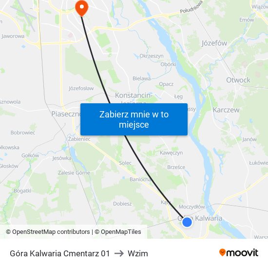 Góra Kalwaria Cmentarz 01 to Wzim map