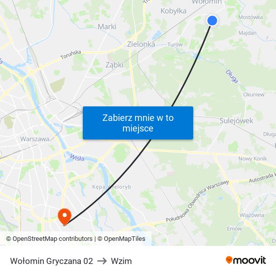 Wołomin Gryczana 02 to Wzim map