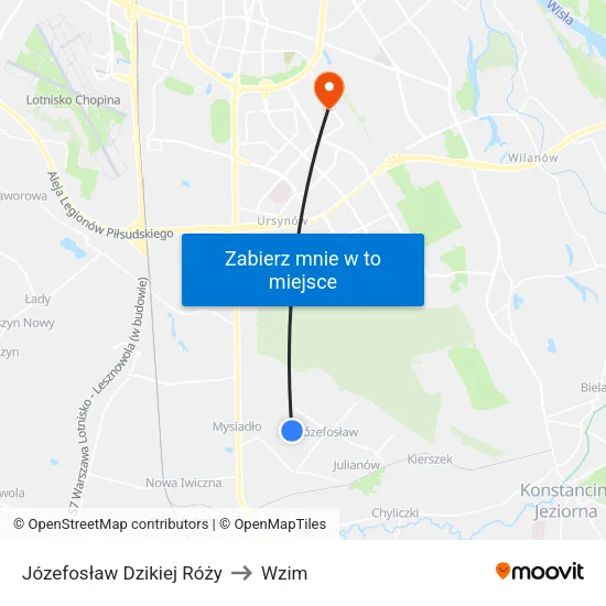 Józefosław Dzikiej Róży to Wzim map