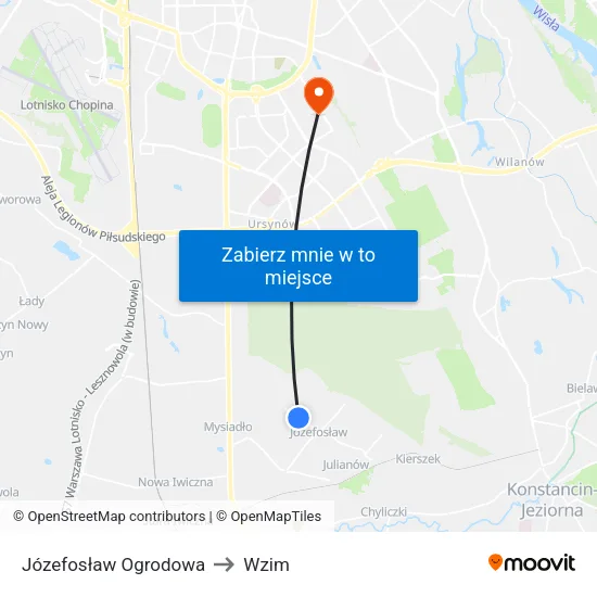 Józefosław Ogrodowa to Wzim map