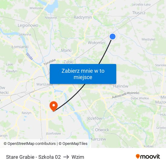 Stare Grabie - Szkoła 02 to Wzim map