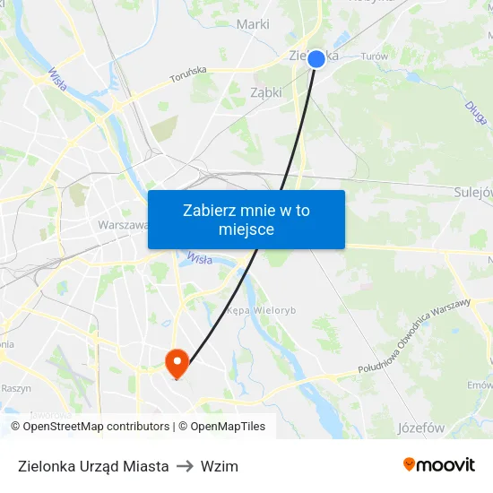 Zielonka Urząd Miasta to Wzim map