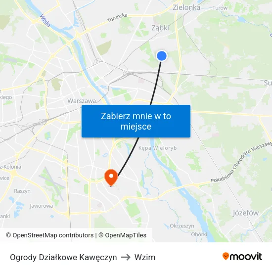 Ogrody Działkowe Kawęczyn to Wzim map