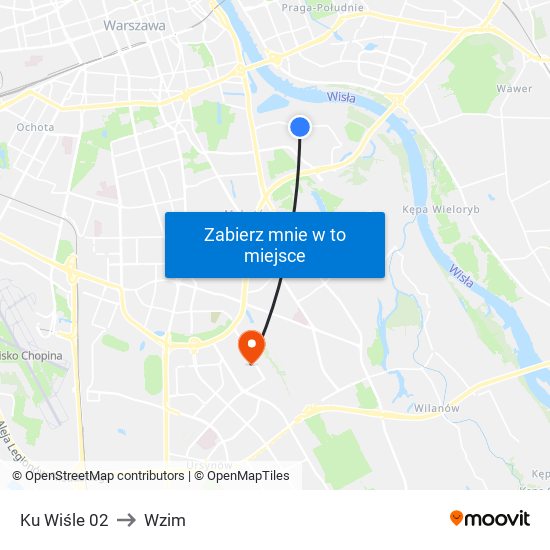 Ku Wiśle 02 to Wzim map