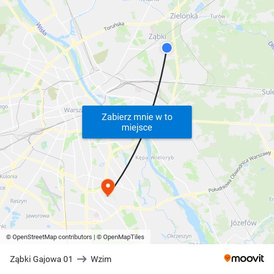 Ząbki Gajowa 01 to Wzim map